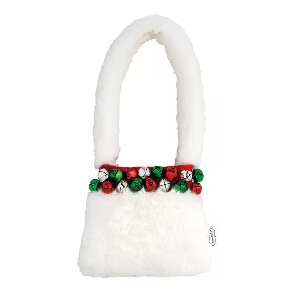 Mud Pie White Jingle Bell Purse