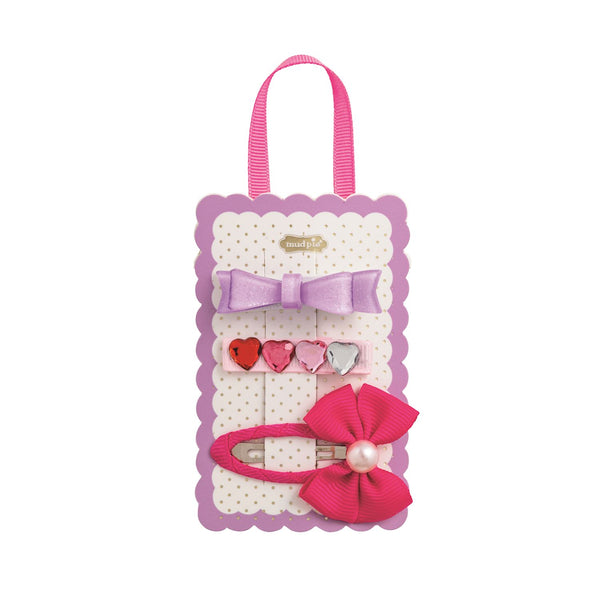 Mud Pie Valentine's Hair Clip Set