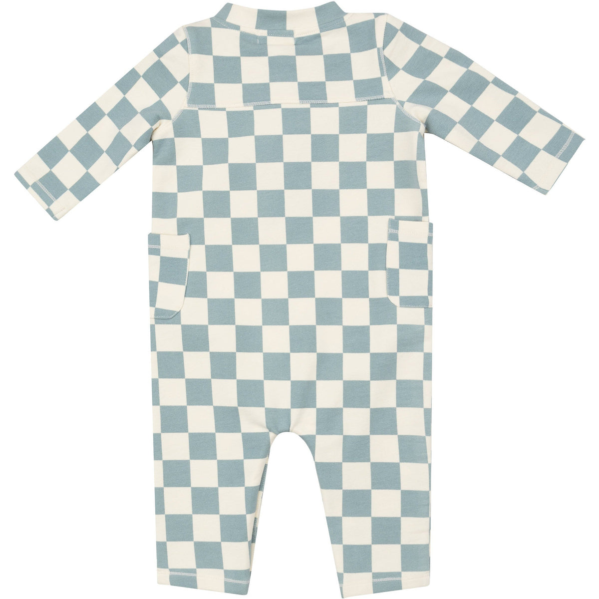 Angel Dear French Terry Checkerboard Gray Mist Uni Romper