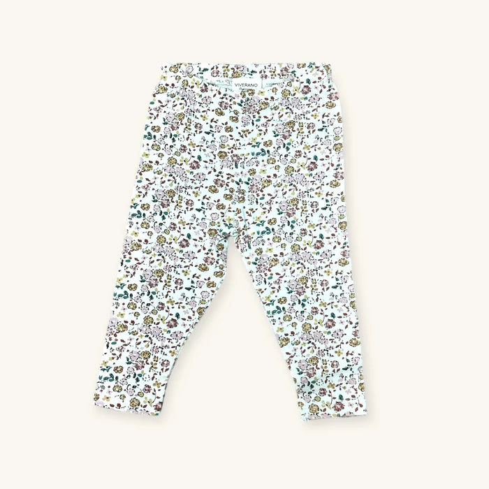 Viverano Organics Floral Jersey Stretch Baby Legging Pants