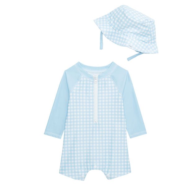 Mud Pie Baby Gingham Rash Guard Set