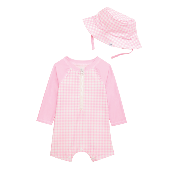 Mud Pie Baby Gingham Rash Guard Set