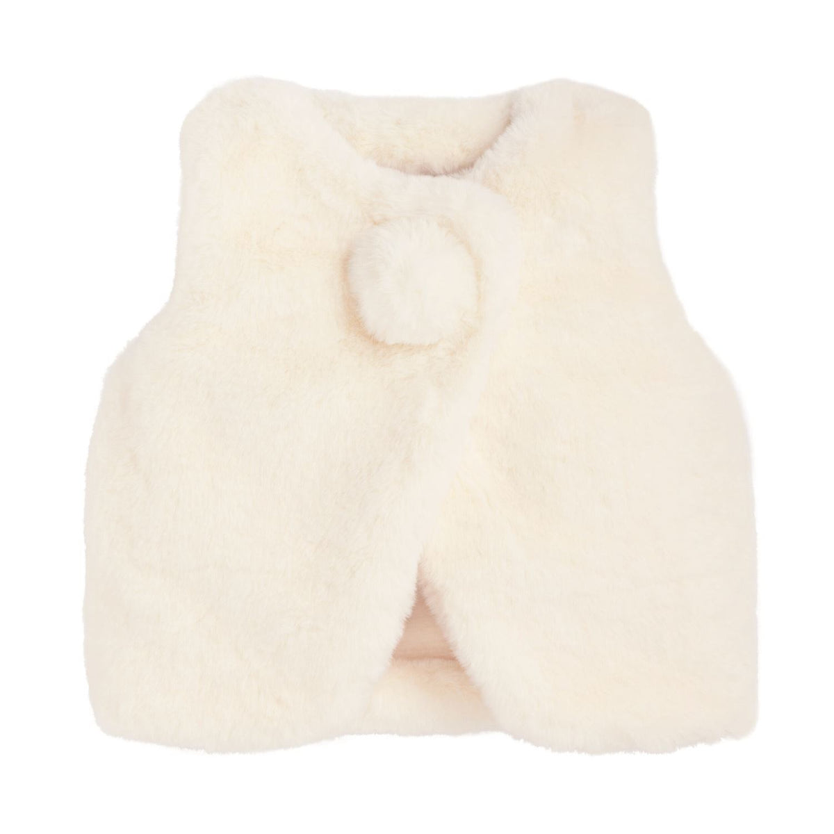 Mud Pie Snap Front Ivory Fur Vest