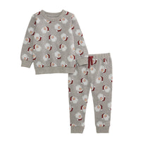 Mud Pie Gray Santa Two-Piece Jogger Set