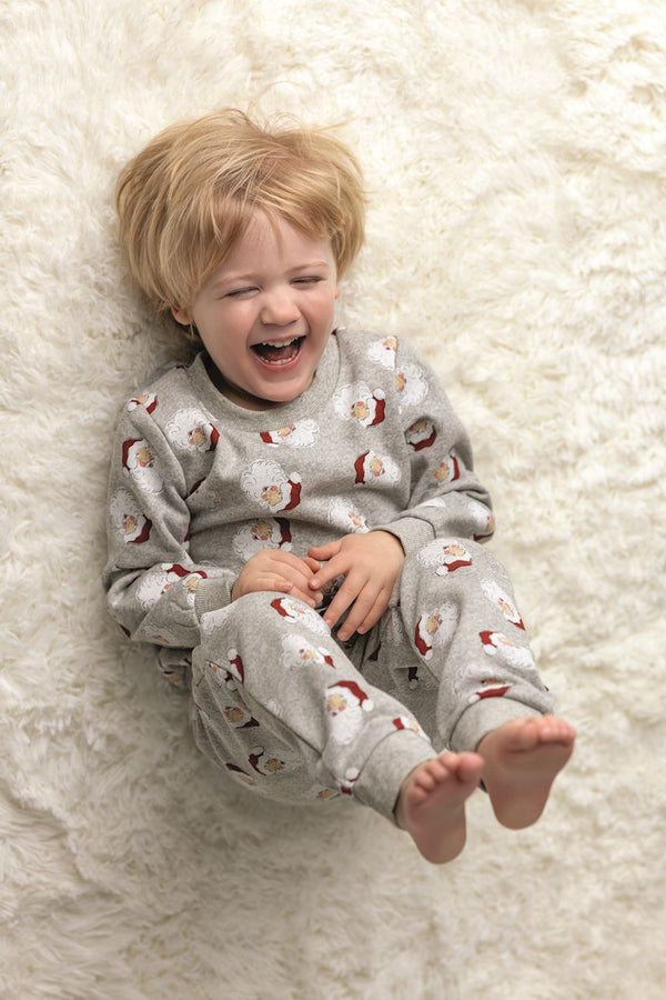 Mud Pie Gray Santa Two-Piece Jogger Set