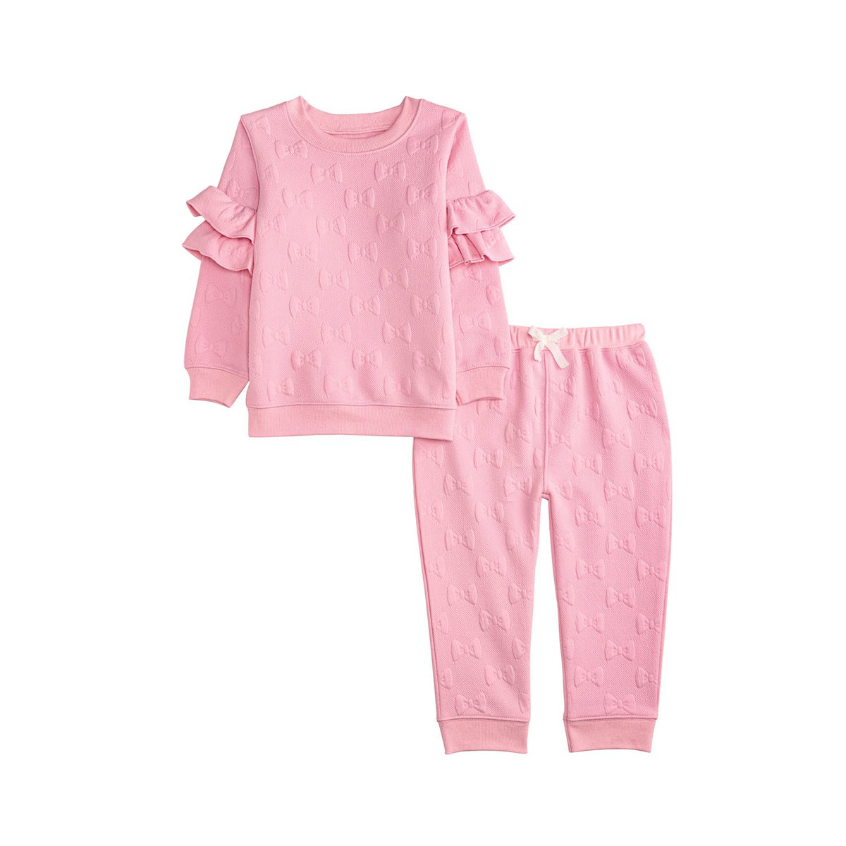 Mud Pie Quilted Bow Two-Piece Jogger Set