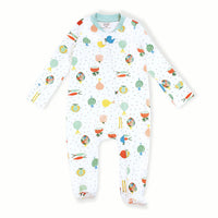 Viverano Organics Organic Cotton Zipper Jumpsuit Footie - Veggie Salad