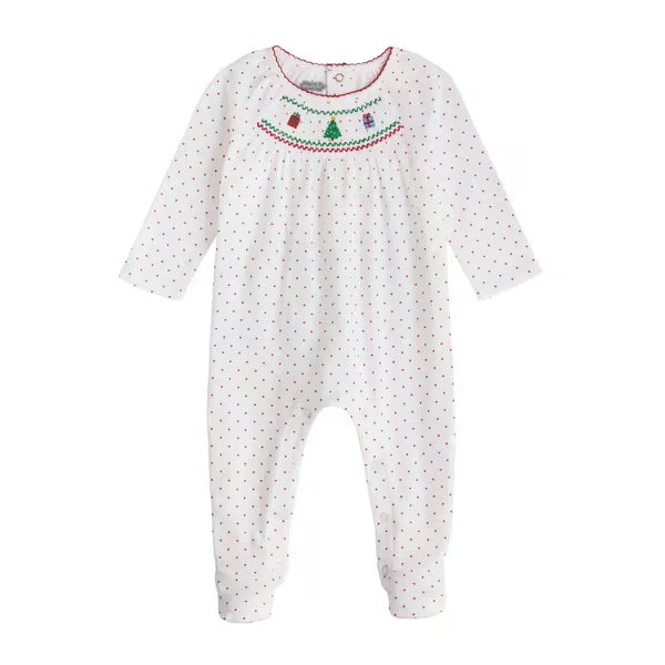 Mud Pie Christmas Smocked Baby Sleeper