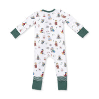 Angel Dear Winter Sports Dogs Green Convertible Romper