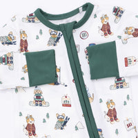 Angel Dear Winter Sports Dogs Green Convertible Romper