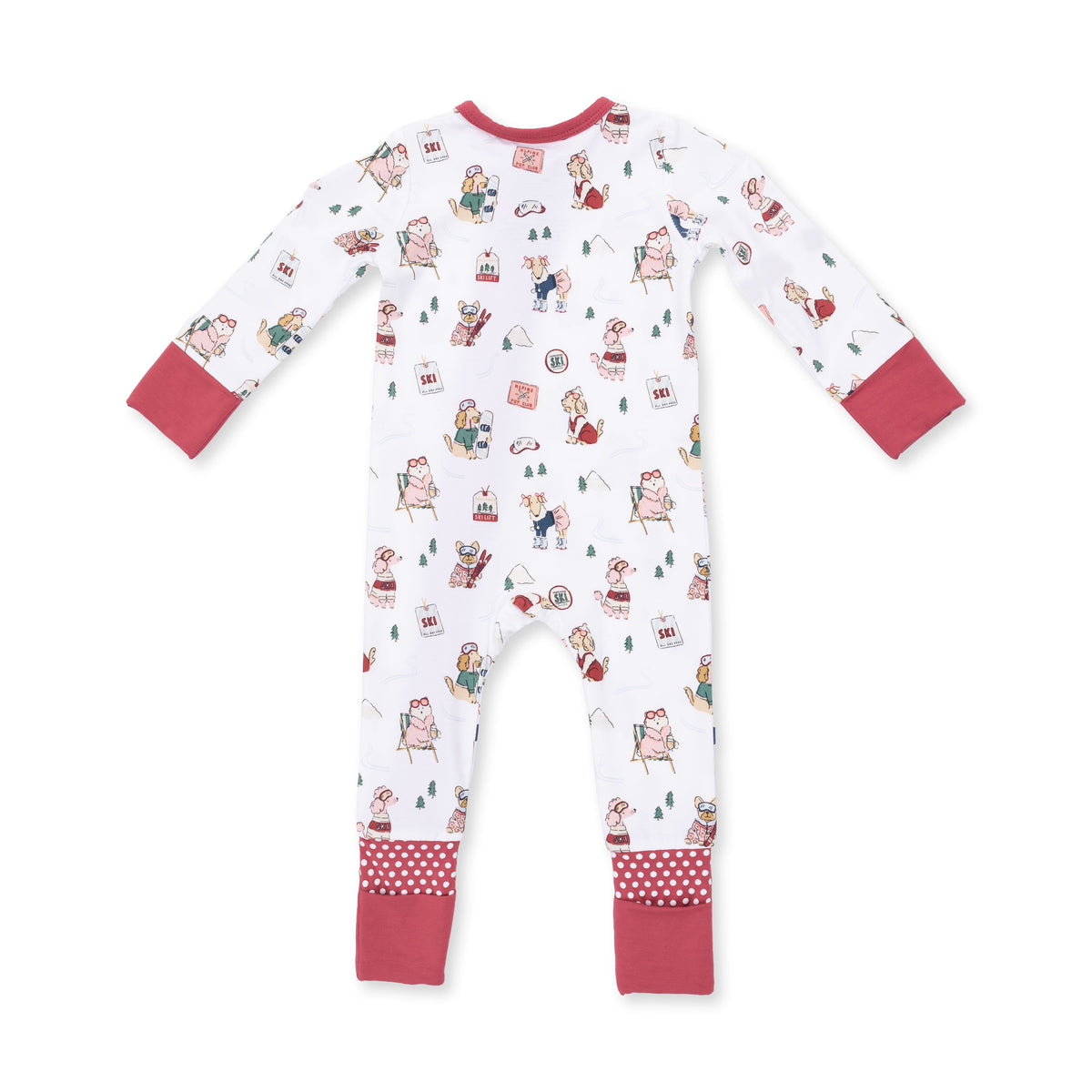 Angel Dear Winter Sports Dogs Pink Convertible Romper