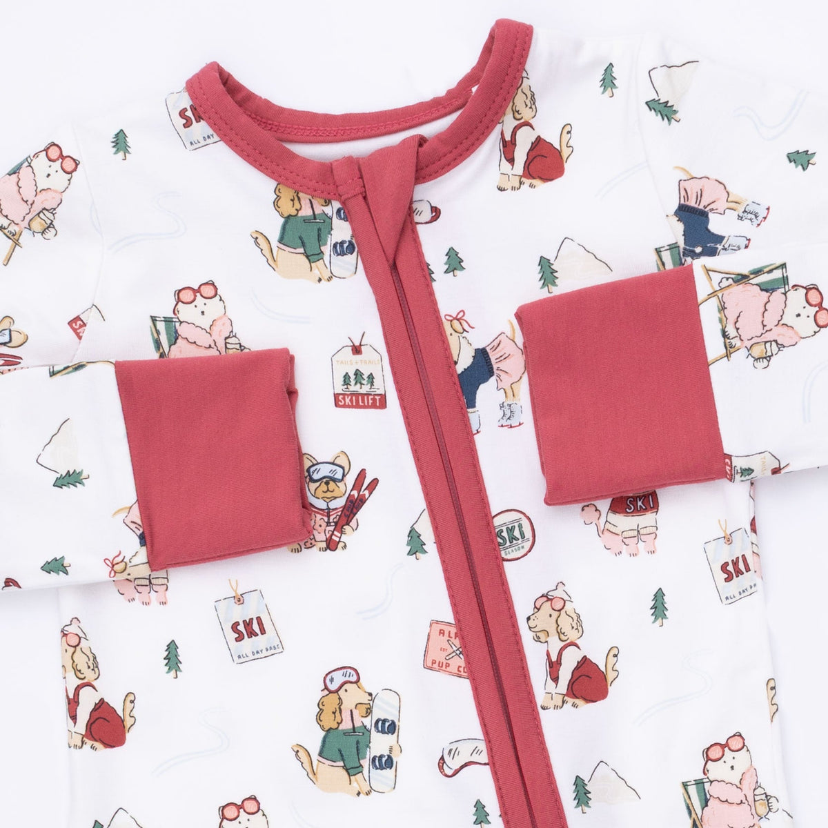 Angel Dear Winter Sports Dogs Pink Convertible Romper