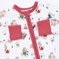 Angel Dear Winter Sports Dogs Pink Convertible Romper