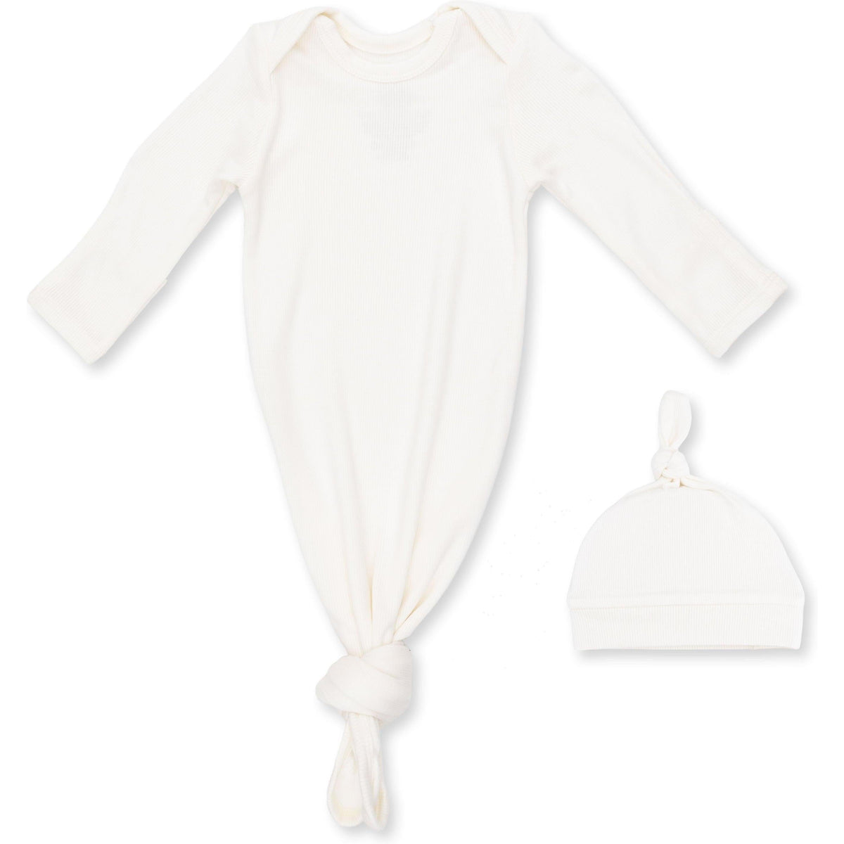 Angel Dear Solid Snow White Knotted Gown and Knotted Hat