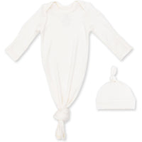 Angel Dear Solid Snow White Knotted Gown and Knotted Hat