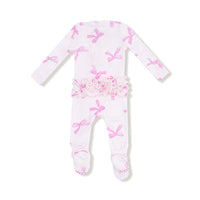 Angel Dear 2 Way Ruffle Zipper Footie II Pretty Bows