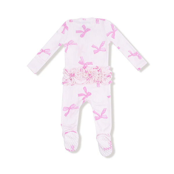 Angel Dear 2 Way Ruffle Zipper Footie II Pretty Bows