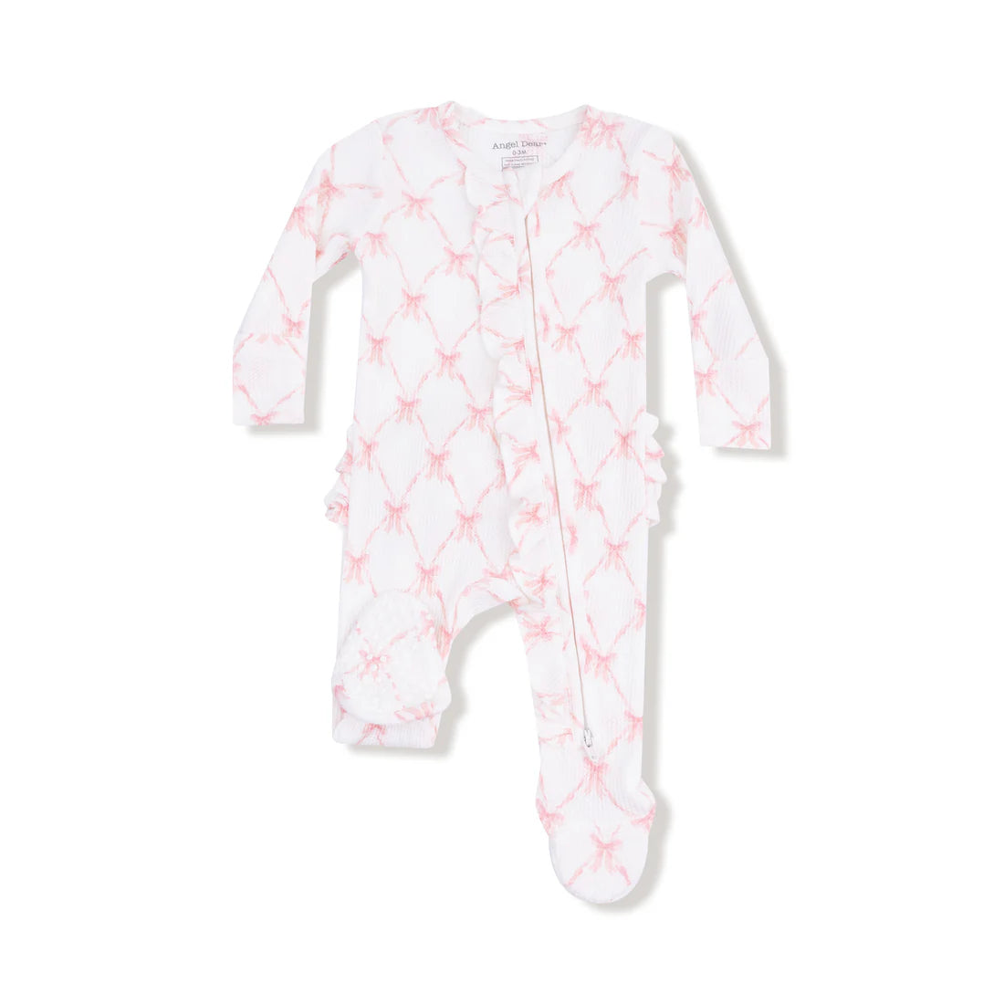 Angel Dear 2 Way Ruffle Zipper Footie II Ribbon Bow Trellis