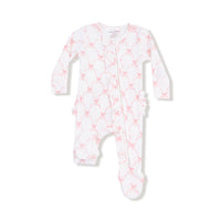 Angel Dear 2 Way Ruffle Zipper Footie II Ribbon Bow Trellis