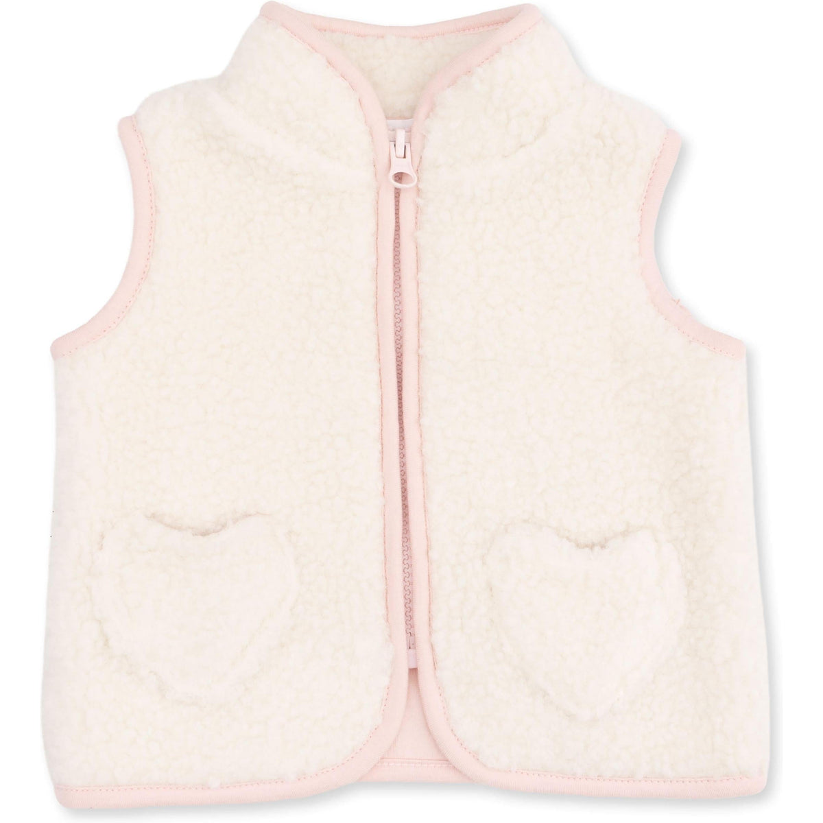 Angel Dear Sherpa Zip Vest with Heart Pockets