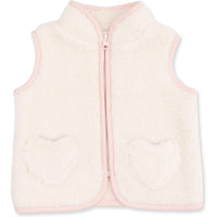 Angel Dear Sherpa Zip Vest with Heart Pockets