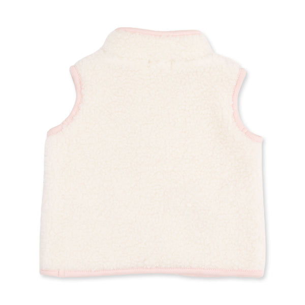 Angel Dear Sherpa Zip Vest with Heart Pockets