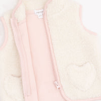 Angel Dear Sherpa Zip Vest with Heart Pockets