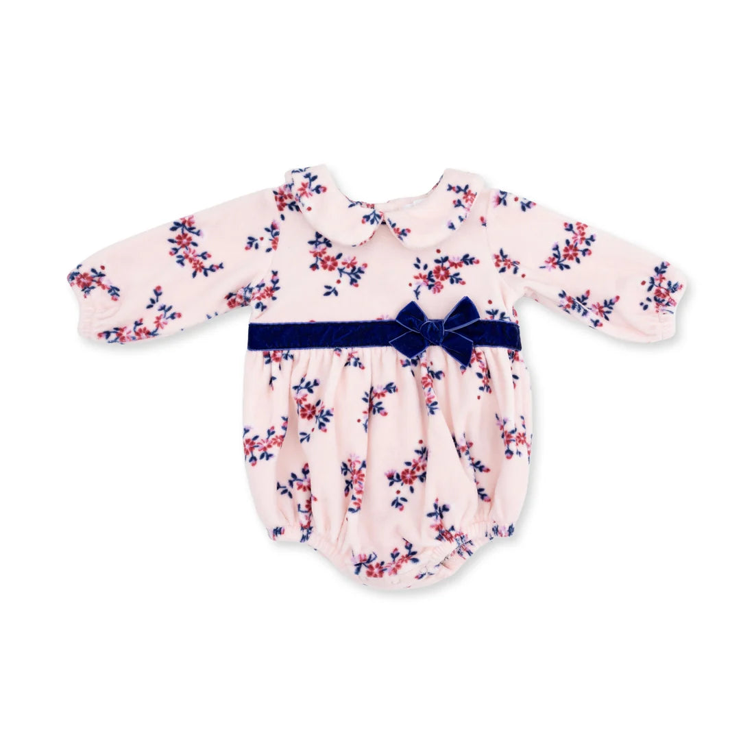 Angel Dear Nora Floral Velour Bubble with Peter Pan Collar