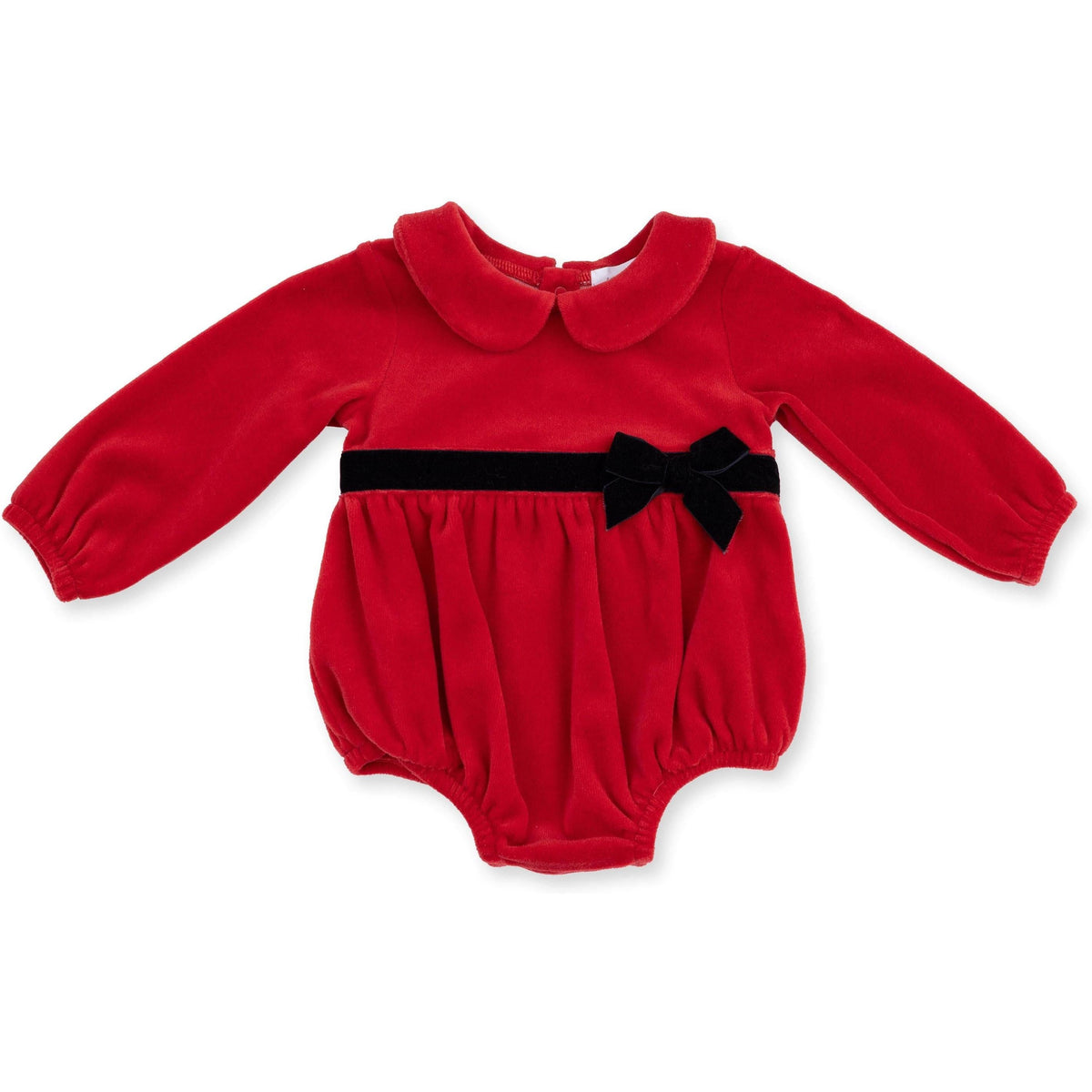 Angel Dear Velour Holiday Red Velour Bubble with Peter Pan Collar