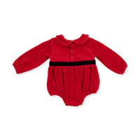 Angel Dear Velour Holiday Red Velour Bubble with Peter Pan Collar