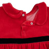 Angel Dear Velour Holiday Red Velour Bubble with Peter Pan Collar