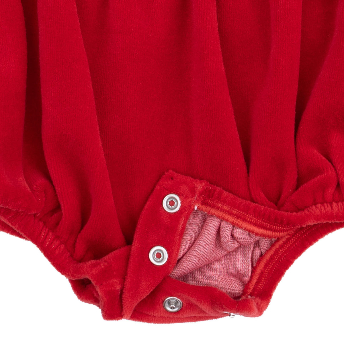 Angel Dear Velour Holiday Red Velour Bubble with Peter Pan Collar