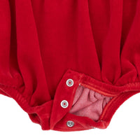 Angel Dear Velour Holiday Red Velour Bubble with Peter Pan Collar