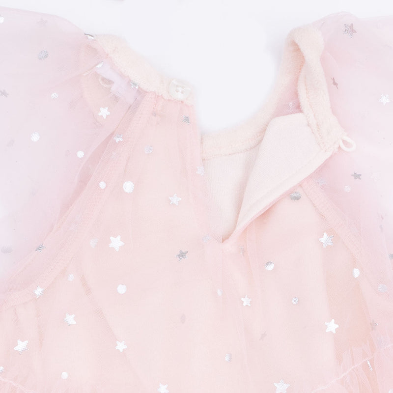 Angel Dear Velour Soft Pink Tulle Dress