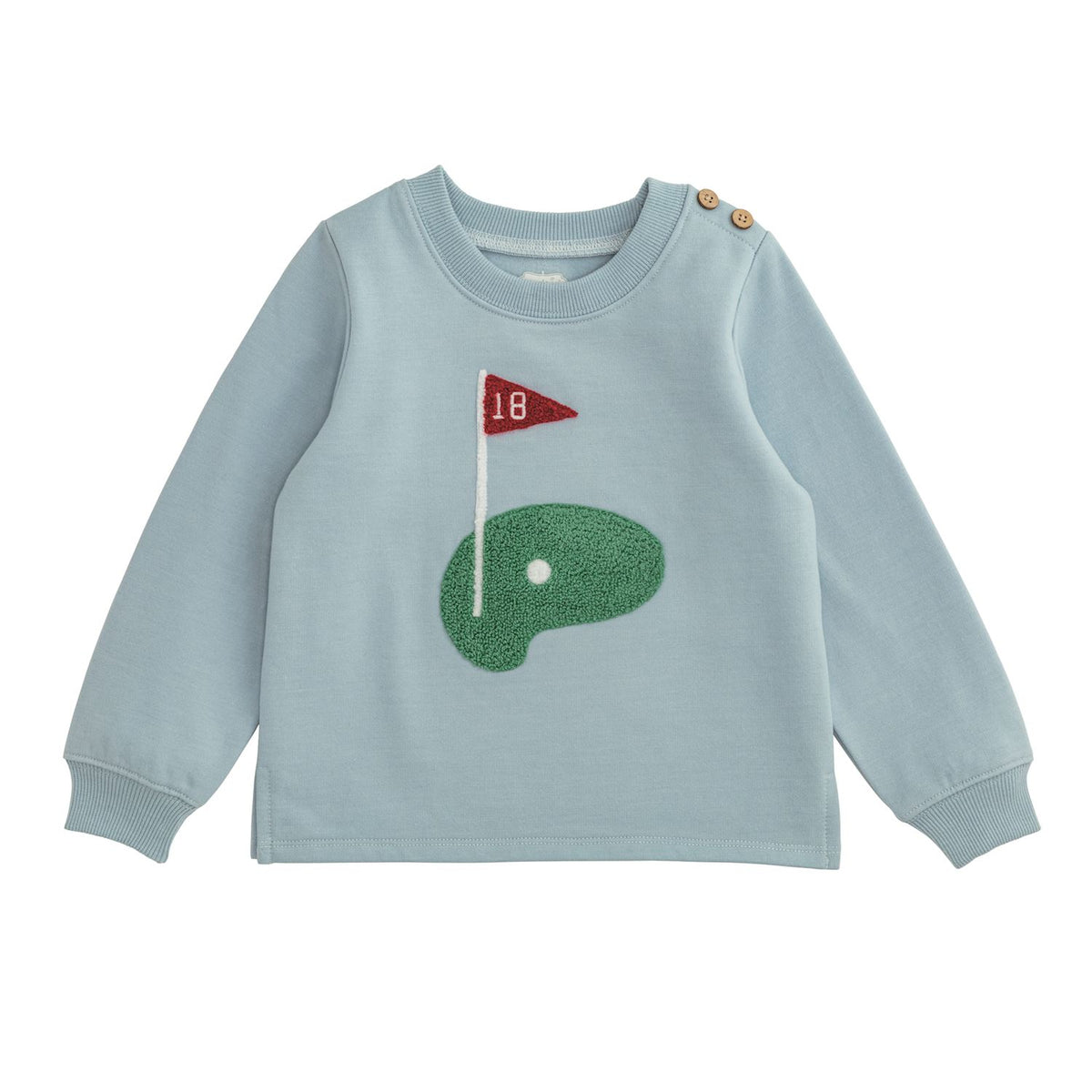 Mudpie golf Appliqued French Terry Blue Pullover