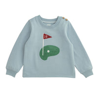 Mudpie golf Appliqued French Terry Blue Pullover