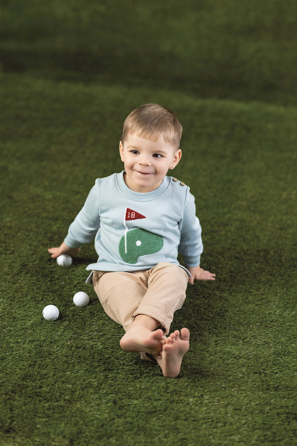 Mudpie golf Appliqued French Terry Blue Pullover