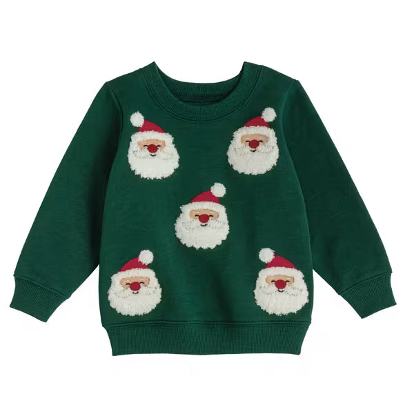 Mud Pie Green Santa Sweatshirt