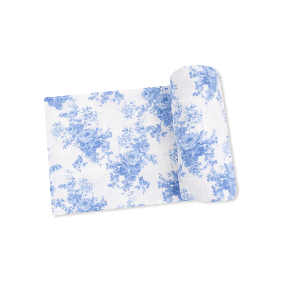Angel Dear Dream Cottage Floral Blue Muslin Swaddle Blanket