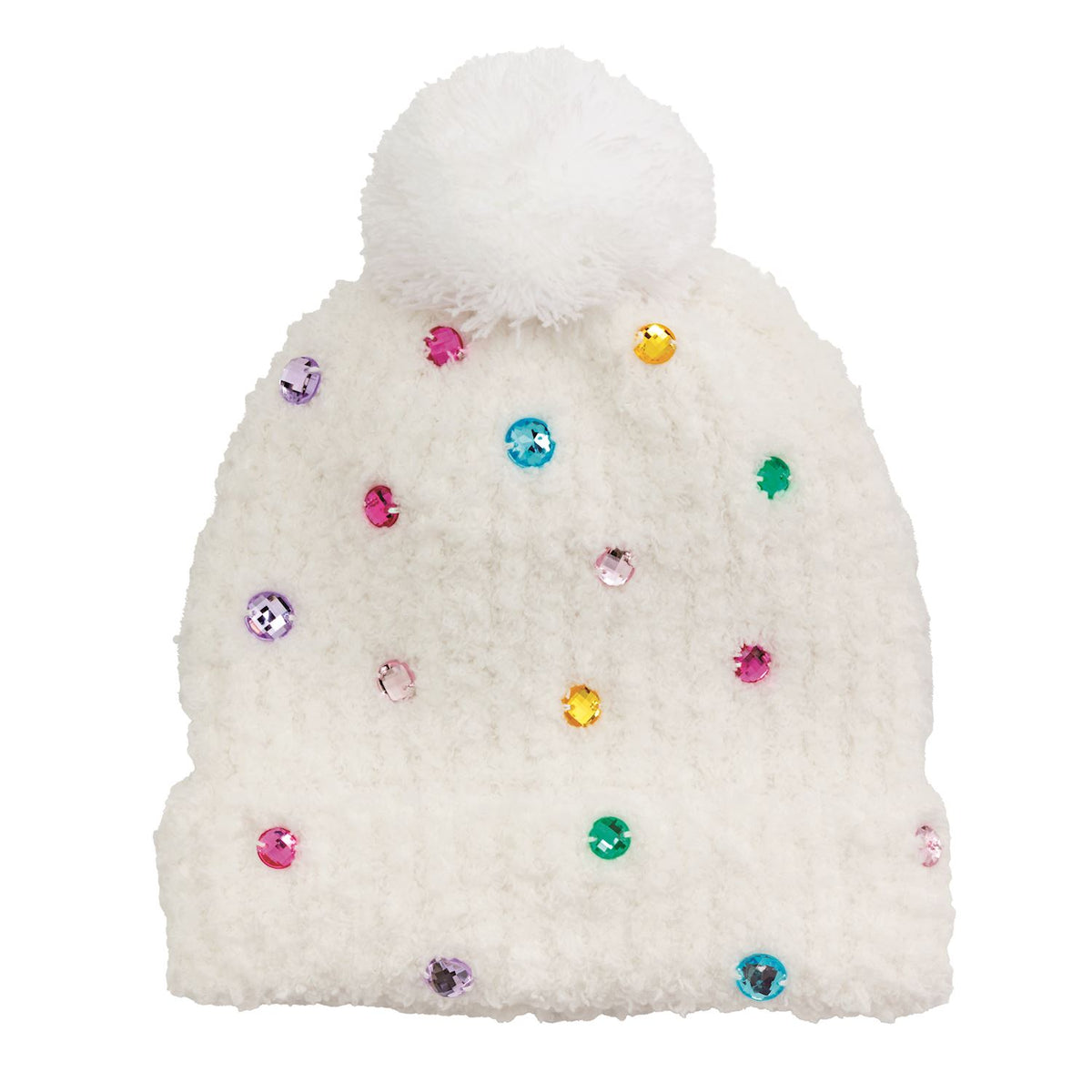 Mud Pie Rainbow Dots Rhinestone Beanie Hat