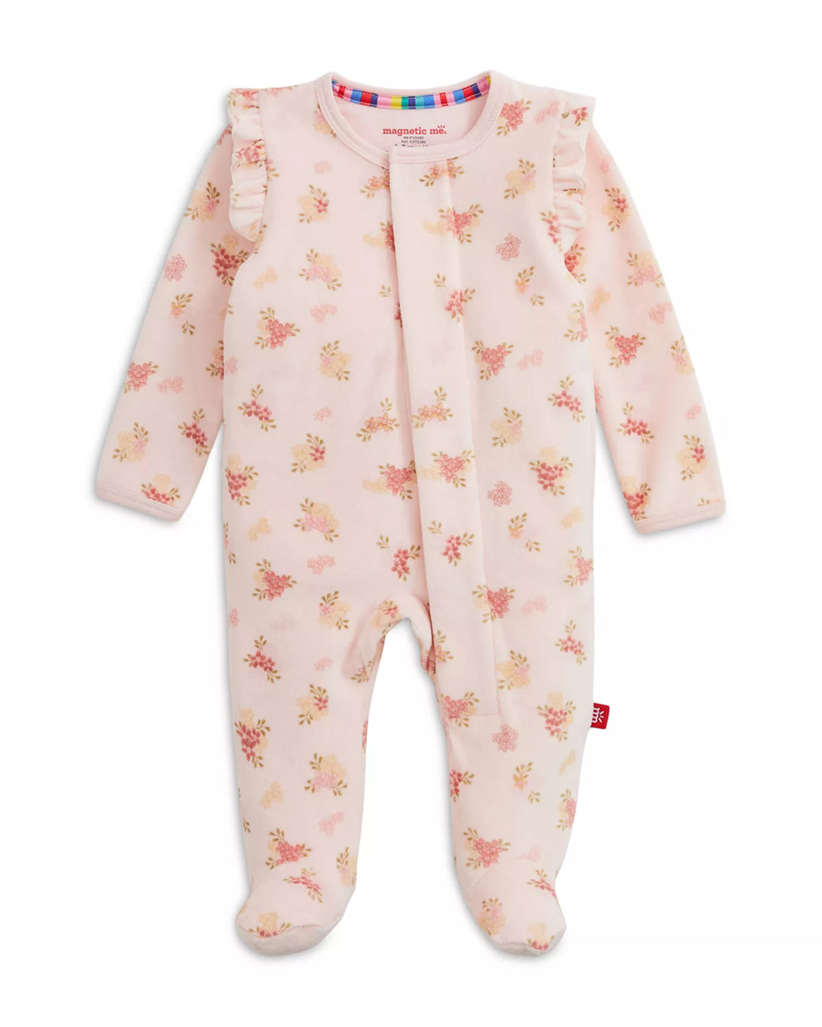 Magnetic Me Velour Footie- Floral