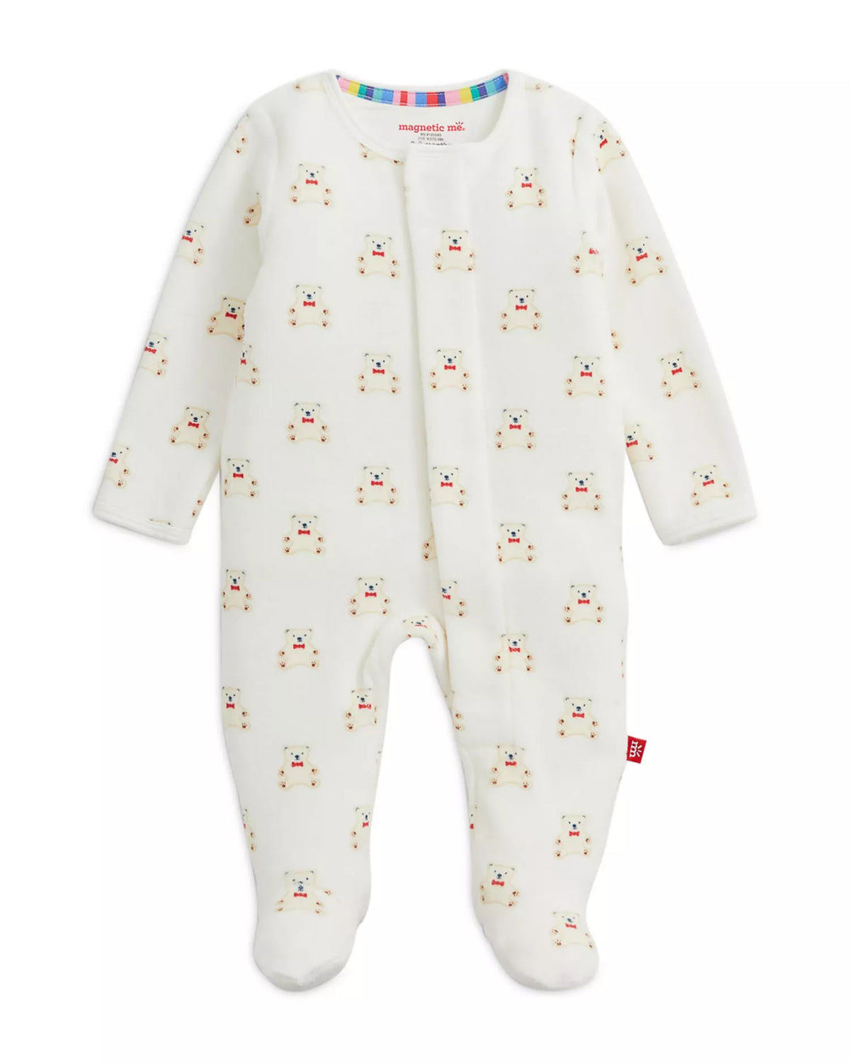 Magnetic Me Velour Footie- Teddy Bows