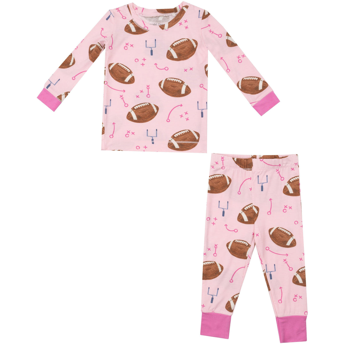 Angel Dear Footballs Pink Long Sleeve Loungewear Set