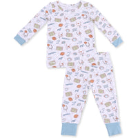 Angel Dear Football Check Long Sleeve Loungewear Set