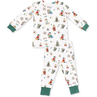 Angel Dear Winter Sports Dogs Green Long Sleeve Loungewear Set