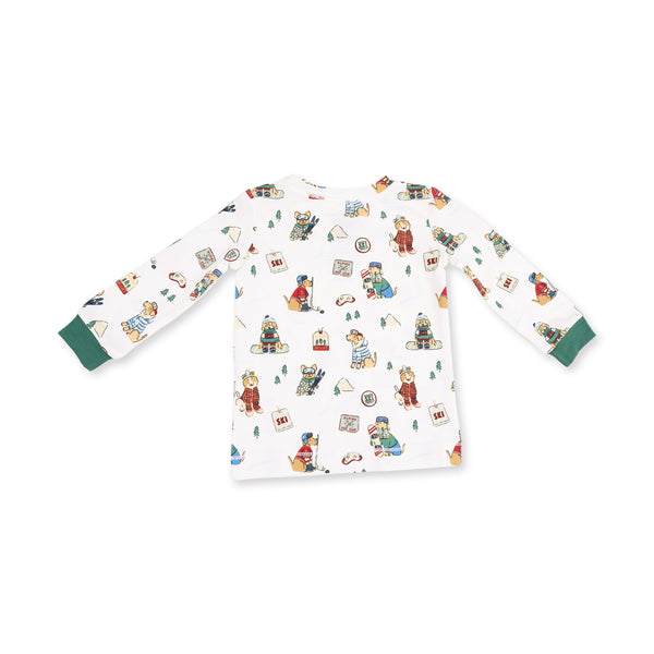 Angel Dear Winter Sports Dogs Green Long Sleeve Loungewear Set