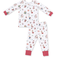 Angel Dear Winter Sports Dogs Pink Long Sleeve Loungewear Set