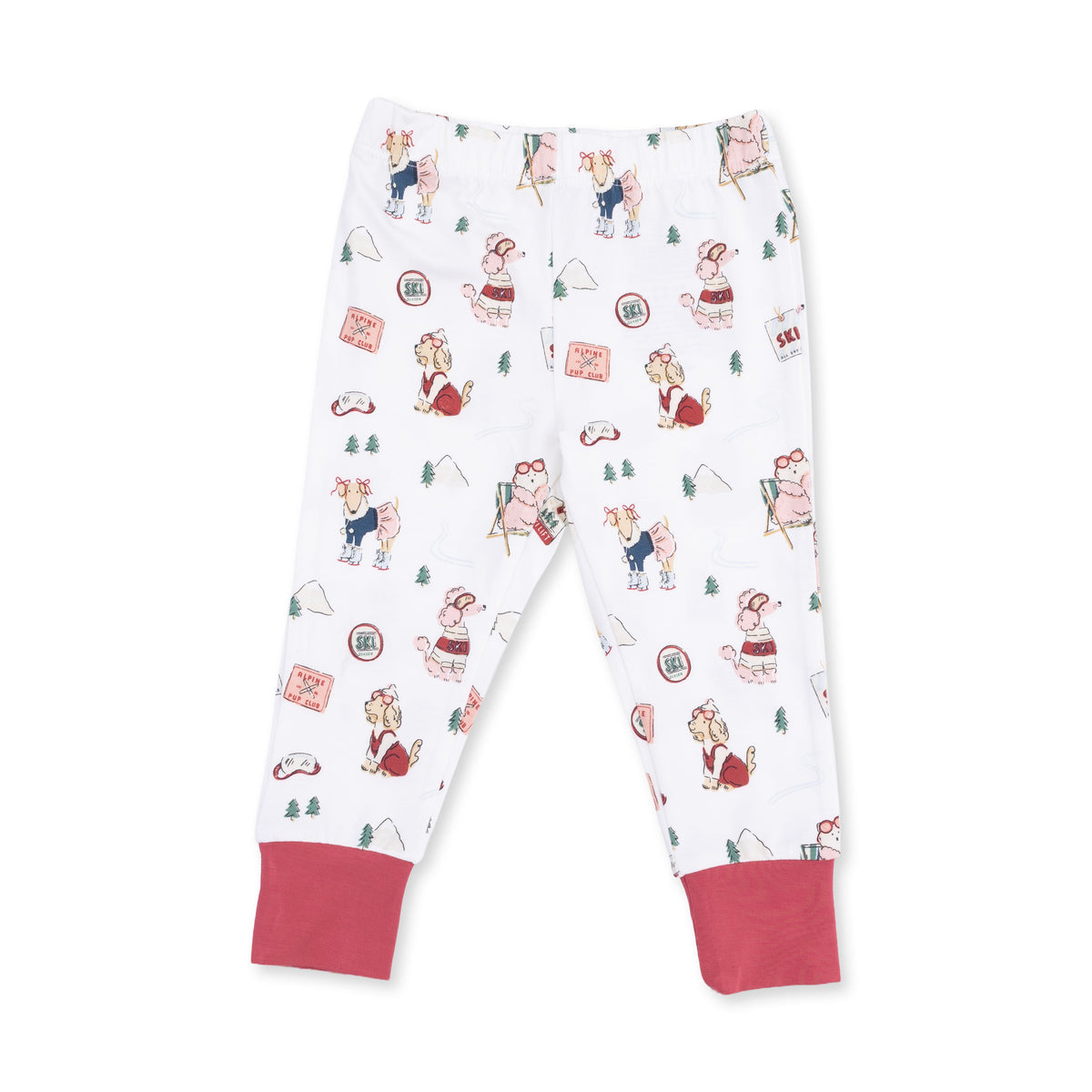 Angel Dear Winter Sports Dogs Pink Long Sleeve Loungewear Set