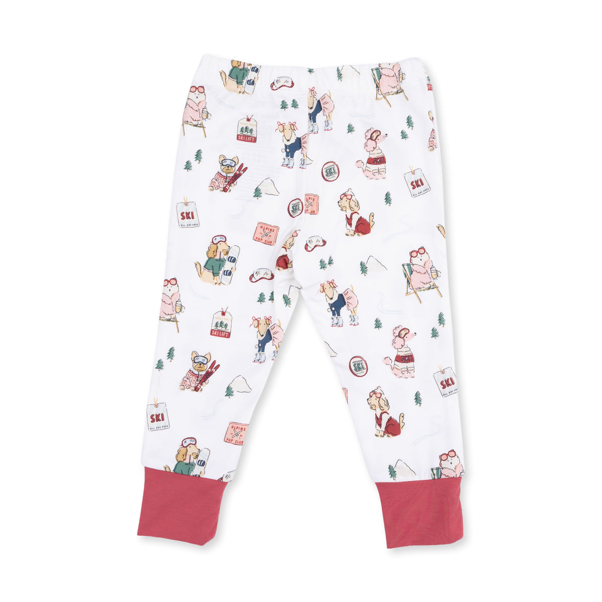 Angel Dear Winter Sports Dogs Pink Long Sleeve Loungewear Set