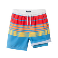Andy & Evan - Kids (4-7 Years) Comfort-Stretch Lined Swim Trunks | Multicolor Stripe